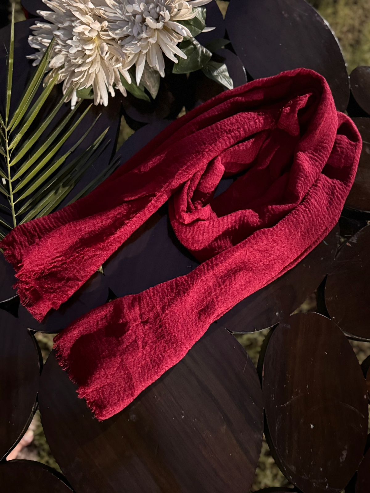 Deep Red Scarf