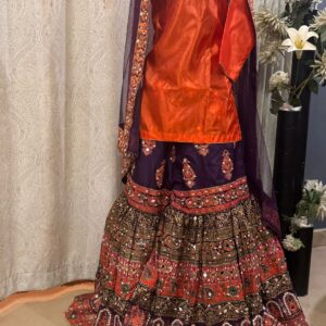 Purple with Orange Lehanga Choli
