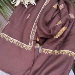 Brown Pashmina Embroidered Scarf