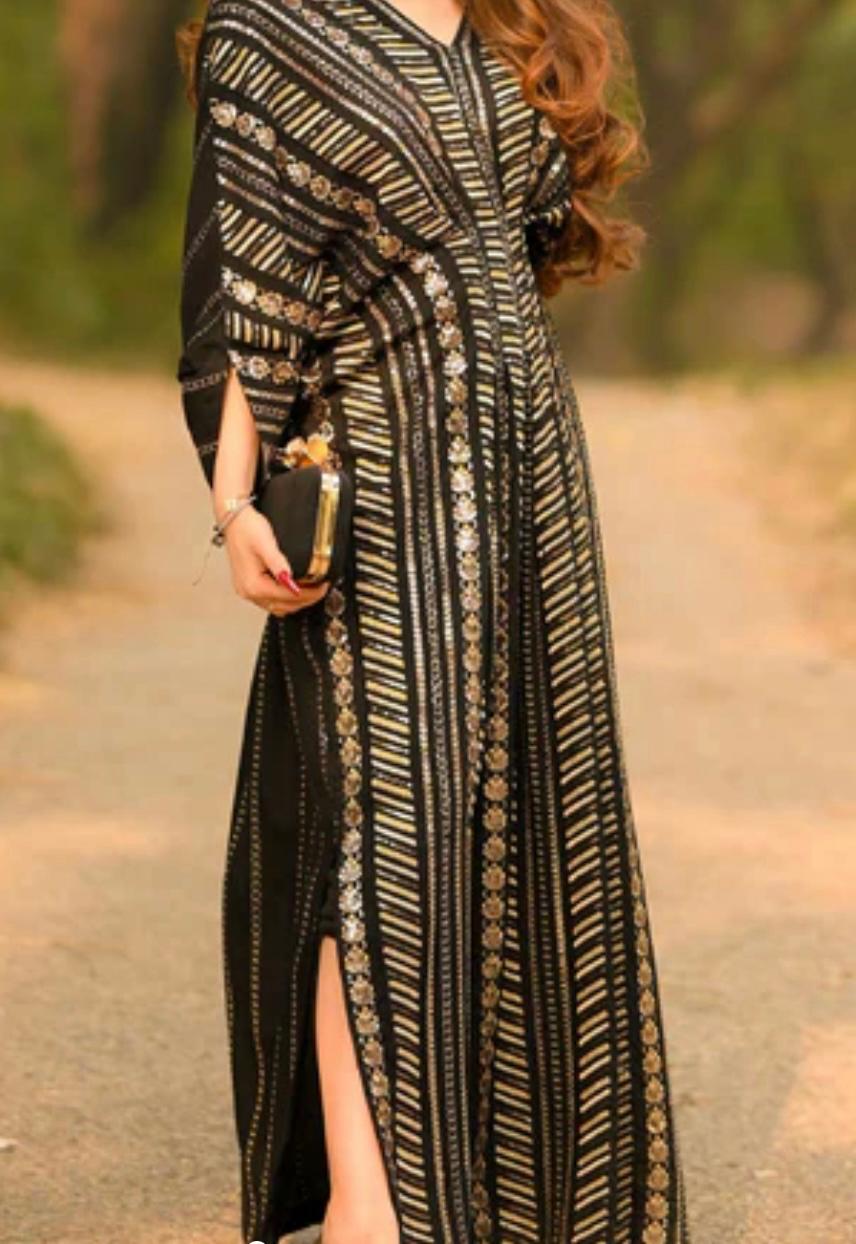 Midnight Black & Gold Maxi