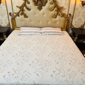 White with Grey Combo Cotton Bedsheet