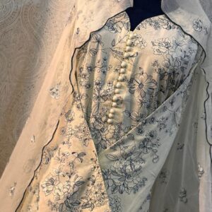 Pearl white with Dark Blue Bareeze