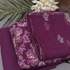 Plum Bareeze Three Piece