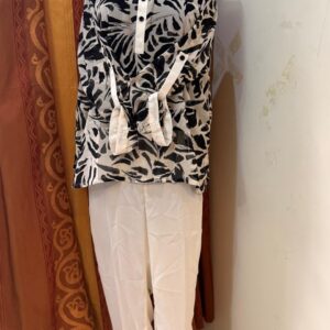 Black & White Short Shirt with White trouser