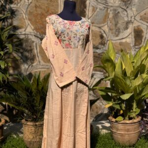 Peach Bareeze Long Maxi Frock