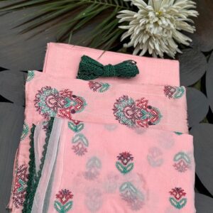 Powder Pink Bareeze Three Piece