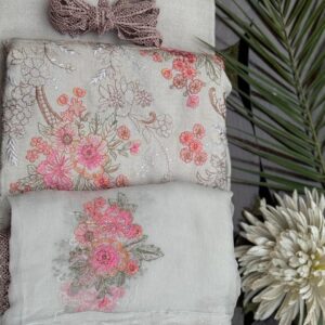 Light Grey Bareeze Three Piece